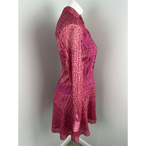 Derek Lam 10 Crosby Metallic and Lace Mini Shift Dress 0 - Picture 3 of 8